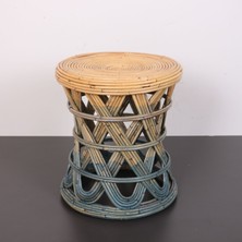 Mylamp Şölen 40X36 cm Doğal Kubu Rattan Sehpa & Tabure