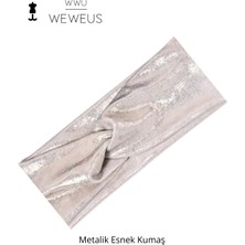 Weweus Metalik Beyaz Renk Premium Kadın Saç Bandı