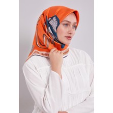 Turuncu Twill Ipek Eşarp Lunera Koleksiyonu
