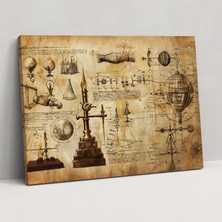 Popcas Bilimsel Buluşlar Leonardo Da Vinci Duvar Dekorasyonu - Leonardo Da Vinci Kanvas Tablo Sanatı Duvar Dekorasyonu Ev Dekorasyonu