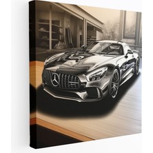 Popcas Dinamik Mercedes Kömür Eskiz Duvar Sanatı - Mercedes Duvar Sanatı Kanvas Spor Araba