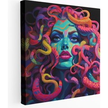 Popcas Medusa Duvar Sanatı - Cesur Grafikler Ev Dekorasyonu Kanvas Tablo