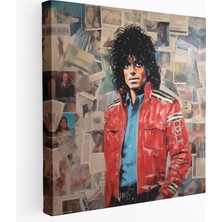 Popcas Michael Jackson Kolaj Duvar Sanatı - Dekoratif Duvar Tablosu Sanatsal ve Görsel Dinamik
