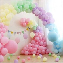 100 Adet Karışık Renk Makaron Balon ve Zinciri