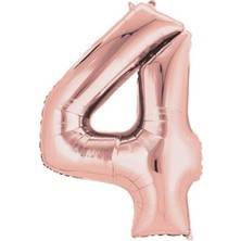 Folyo Balon 4 Rakamı Rose Gold 40 Inç (100 Cm)