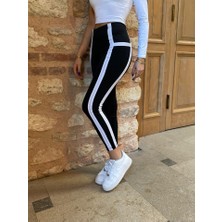 Hynova Kadın Yan Çift Şerit Detaylı Toparlayıcı Egzersiz Dalgıç Tayt