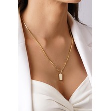 Fiyonk Kuyumculuk 14 Ayar Altın Külçeli Küp Zincir Kolye