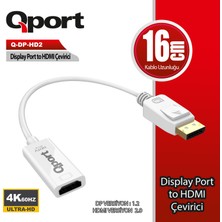 Qport Q-Dp-Hd2 Dısplay Portundan HDMI Cevırıcı 4K 60HZ