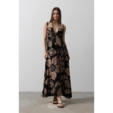 Hynova Askılı Viscon Elbise - Siyah