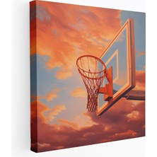 Popcas Nba Duvar Sanatı - Gerçekçi Basketbol Potası Kanvas Tablosu - Nba Kanvas Basketbol Pota