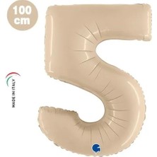 Parti Dükkanım Folyo Rakam 5 Satin krem 40 Inc 101 Cm GRABO