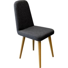 Rabi Mobilya Miora Mini Sandalye Karina Meşe Antrasit 2'li Set