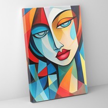 Popcas Pablo Picasso Tarzı Duvar Sanatı - Pablo Picasso Duvar Sanatı Parçalı Şekiller Kanvas Tablo