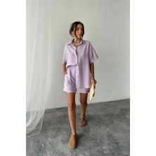 Hynova Gömlek - Şort Takım - Lila