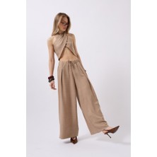 Hynova Düşük Bel Oversize Keten Pantolon