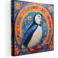 Popcas Penguen Mozaik Duvar Sanatı - Renkli Seramik Başyapıtı - Kanvas Tablo Detaylı Sanat Eseri