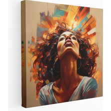 Popcas Kadınları Güçlendiren Duvar Sanatı - Portre Kadınsı Sanat Duvar Dekorasyonu Kanvas Tablo