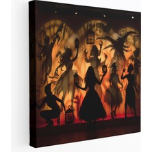 Popcas Gölge Oyunu Duvar Sanatı - Kukla Kanvas Tablo Ev Dekorasyonu Gölge Oyunları