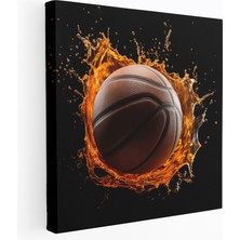 Popcas Nba Kanvas Tablo - Fotoğraf Gerçekçiliğinde Yakın Çekim Basketbol Atışı Duvar Sanatı - Dokular Detaylar Yakın Çekim Anahtar Kelimeleriyle