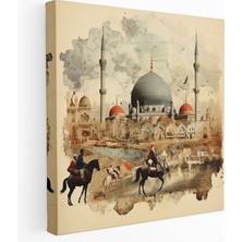 Popcas Yüksek Kaliteli Kanvas Tablo - Vintage Osmanlı Imparatorluğu Koleksiyonu - Detaylı Hat Sanatı - Ev Dekorasyonu