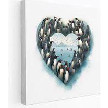 Popcas Penguen Duvar Dekorasyonu - Sanatsal Penguen Koleksiyon Kalp - Penguen Penguen Koleksiyon Sanatı Sanatsal Penguen Koleksiyonu Ev Dekorasyonu