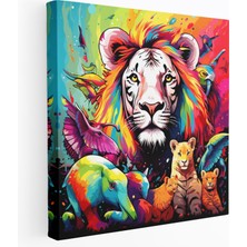 Popcas Çocuk Odası Hayvanat Bahçesi Duvar Sanatı - Çocuk Odası Kanvas Tablo Sanatı Ev Dekorasyonu Duvar Dekorasyonu