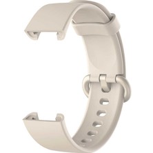 Mobicas Xiaomi Redmi Watch (Mi Watch Lite) Uyumlu Klasik Silikon Kordon Krem