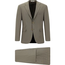 Regular Fit Çizgili Takım Elbise