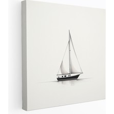 Popcas Yelkenli Duvar Sanatı - Sade Zarafet - Yelkenli Minimalist Kanvas Tablo Ev Dekorasyonu