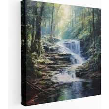 Popcas Zen Şelale Duvar Sanatı - Ev Dekorasyonu Kanvas Tablo Duvar Dekorasyonu