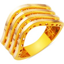 14 Ayar Altın Zikzaklı Ajda Yüzük