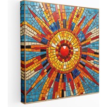 Popcas Güneybatı Duvar Dekorasyonu - Canlı Mozaik - Güneybatı Güneybatı Esintili Mozaik Kanvas Tablo Canlı Renkler