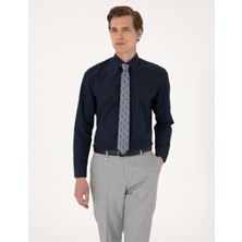 Pierre Cardin Erkek Lacivert Regular Fit Uzun Kollu Basic Gömlek 50316742-VR033