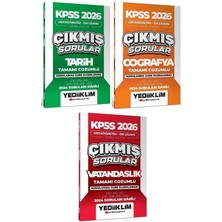 Yediiklim 2026 Kpss Lise Ortaöğretim Ön Lisans Tarih + Coğrafya + Vatandaşlık Çıkmış Sorular Konularına Göre 3 Lü Set