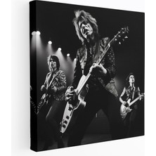 Popcas Rolling Stones Siyah Beyaz Fotoğraf Kanvas Tablo - Duvar Sanatı