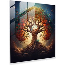 Popcas Yaşam Ağacı Tablo Sanatı - Kanvas Tablo Doğa Temalı Duvar Dekoru
