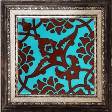 Armada Çini 20 x 20 cm Sp 83 Turkuaz Kahve Kütahya Çini Seramik Pano