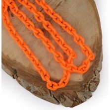 Neon Turuncu Plastik Zincir Geçmeli Çanta ve Aksesuar Zinciri