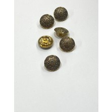 Bombeli Antik Gold Zemin / Metal Düğme / 1,8 cm / 6 Lı Set / (M03092)/
