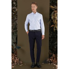Gk 706 Slim Fit Mavi Klasik Gömlek