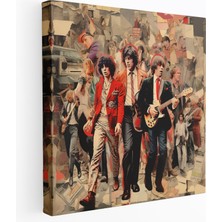 Popcas Rolling Stones Duvar Sanatı - Nostaljik ve Vintage Rolling Stones Fotoğrafları Kanvas Tablo