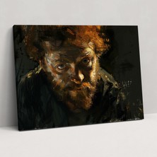 Popcas Rembrandt Ifade Dolu Kendi Portresi Duvar Sanatı - Kanvas Tablo Duvar Dekorasyonu