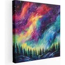 Popcas Dünyanın En Güzel Manzaraları - Aurora Borealis Soyut Akrilik Kanvas Tablo - Dünyanın En Güzel Manzaraları Kanvas Duvar Sanatı