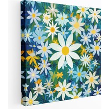Popcas Yaban Çiçekleri Kanvas Tablo - Modern Geometrik Desen - Duvar Sanatı