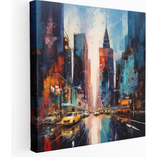 Popcas Dünyanın En Güzel Manzaraları: Canlı Şehir Manzarası Kanvas Tablo - Dünyanın En Güzel Manzaraları Kanvas Duvar Sanatı Gökdelenler.