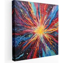 Popcas Yıldız Haritası Duvar Sanatı - Canlı Renklere Sahip Yıldız Haritası Kanvas Tablo