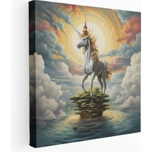 Popcas Muhteşem Unicorn Duvar Sanatı -  Unicorn Sürrealist Resim Harikalar Diyarı