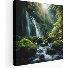 Popcas Dünyanın En Güzel Manzaraları - Muhteşem Şelale Ormanı Kanvas Tablo - Dünyanın En Güzel Manzaraları Muhteşem Şelale Kanvas Duvar Sanatı