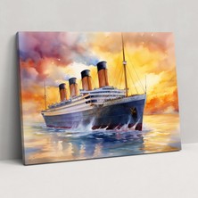 Popcas Titanic Duvar Sanatı - Izlenimci Suluboya Tablo - Ev Dekorasyonu Duvar Dekorasyonu
