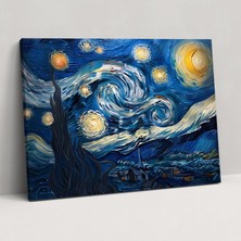 Popcas Vincent Van Gogh Yıldızlı Gece Kanvas Tablo - Vincent Van Gogh Kanvas Tablo Duvar Sanatı